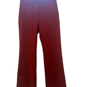 Maeve Anthropologie Red  Wide Leg Pants Women Size 0 High Rise Button